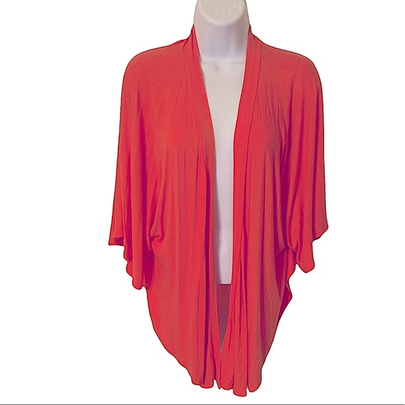 Tiered asymmetrical Cardigan short sleeve open front sweater - Picture 1 of 4